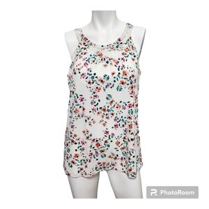 NWT Calvin Klein White Floral Tank Top Size S